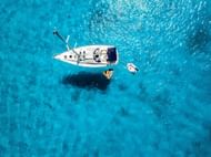 A yacht anchored off the coast of St John, where Heslop was last seen. (Image via Unsplash)